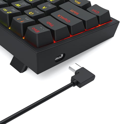 Redragon S144 Gaming Tastatur & Maus Combo, 60% K617 Tri-Mode Wireless RGB Mechanische Tastatur und 7200 DPI Wireless Gaming Maus Bundle, praktischer Geteilte Dongle Bild 4