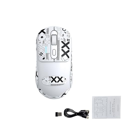 VBESTLIFE Kabellose Gaming-Maus, 2,4 GHz und Bluetooth 5.0 Dual-Mode-Verbindung, 3D-Anti-Rutsch-Design, 800–2400 DPI, für PC und Gaming (White) Bild 6