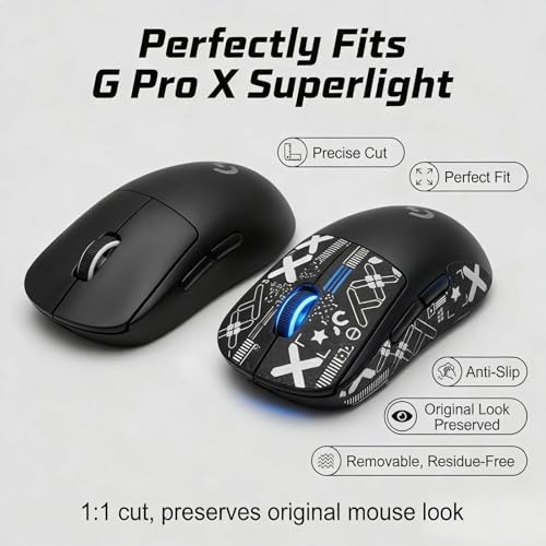 Maus Grifftape Set Kompatibel mit G Pro Wireless X Superlight, Mouse Grip Tape Ultradünn 0.5mm, Nichtrutschig Schweißaufsaugend Selbstklebend, Gaming Zubehör für Stabilere Griffkontrolle Bild 4
