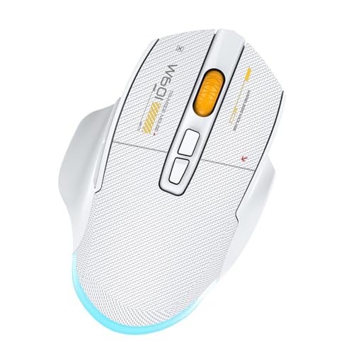 Garsent Kabellose Gaming-Maus, Tri-Mode 2,4 G USB C Bluetooth RGB Programmierbare Kabellose Maus, 12800 DPI, Ergonomisches Design, Wiederaufladbar, Kompatibel mit PC Laptop (White) Bild 1