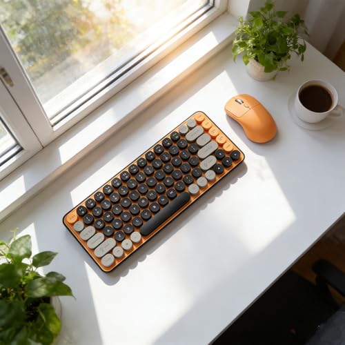 Fabater Kabellose Tastatur- und Maus-Kombination, 2,4-GHz-Bluetooth-Tastatur, mit 85 Tasten und Maus für Gaming und Arbeiten Bild 6