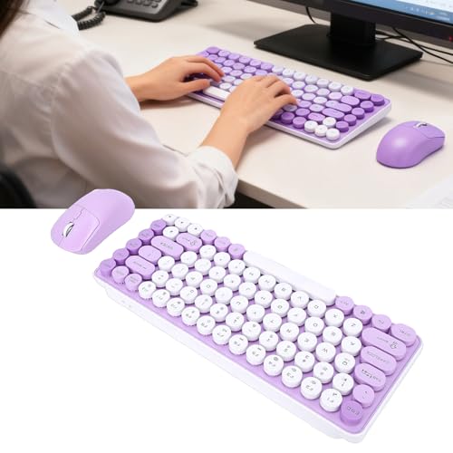 Fabater Kabellose Tastatur- und Maus-Kombination, 85 Tasten, 2,4 GHz und Bluetooth-Tastatur, Retro- für Gaming, Arbeiten, PC, Laptop Bild 2
