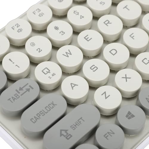 Bewinner Kabellose Tastatur-Maus-Kombination, 2,4 G Bluetooth Dual-Mode-Retro-Tastatur mit Abnehmbaren Runden Tastenkappen, für OS X PC Computer Tippen Gaming Bild 6