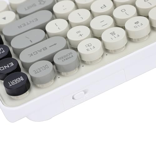 Bewinner Kabellose Tastatur-Maus-Kombination, 2,4 G Bluetooth Dual-Mode-Retro-Tastatur mit Abnehmbaren Runden Tastenkappen, für OS X PC Computer Tippen Gaming Bild 7