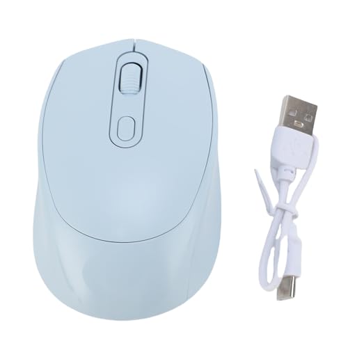 Cryfokt Kabellose Maus, 2 Modi, Wiederaufladbare Bluetooth-Computermaus, Leise Gaming-Maus mit Einstellbaren 800 1200 1600 DPI, für Laptop-Tablet-PC (hellblau) Bild 2
