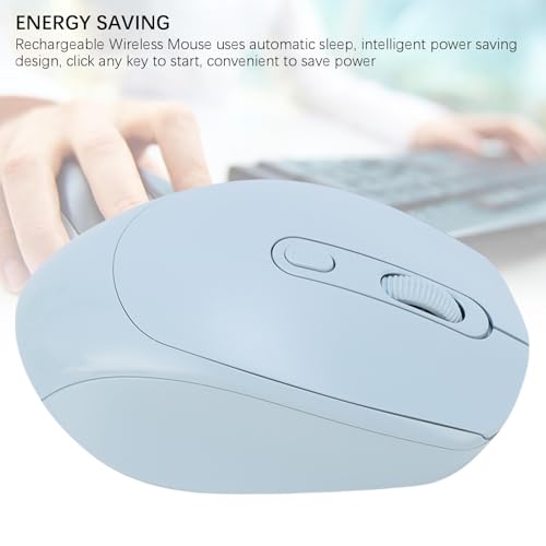 Cryfokt Kabellose Maus, 2 Modi, Wiederaufladbare Bluetooth-Computermaus, Leise Gaming-Maus mit Einstellbaren 800 1200 1600 DPI, für Laptop-Tablet-PC (hellblau) Bild 4