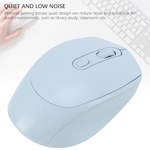 Cryfokt Kabellose Maus, 2 Modi, Wiederaufladbare Bluetooth-Computermaus, Leise Gaming-Maus mit Einstellbaren 800 1200 1600 DPI, für Laptop-Tablet-PC (hellblau) Bild 6