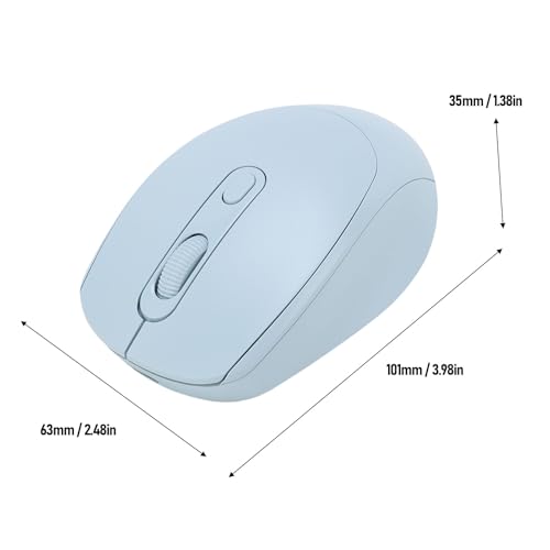 Cryfokt Kabellose Maus, 2 Modi, Wiederaufladbare Bluetooth-Computermaus, Leise Gaming-Maus mit Einstellbaren 800 1200 1600 DPI, für Laptop-Tablet-PC (hellblau) Bild 7