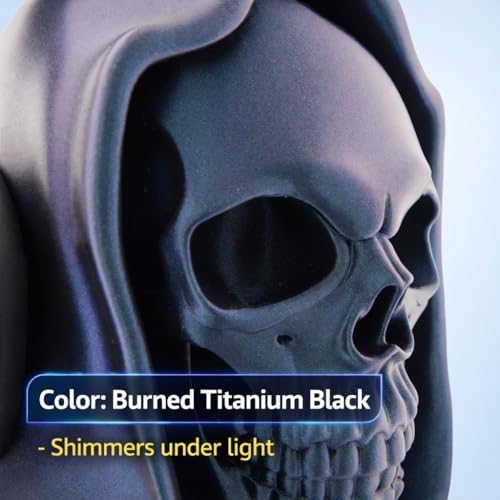 OSAZEE Totenkopf Kopfhörerständer – Skull Headphone Stand Burned Titanium Black | Premium Kopfhörerhalter für Schreibtisch & Gaming Setup | Stabil, Ohrpolster-schonend | Designed in Berlin Bild 3