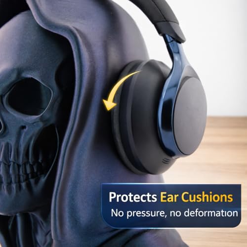 OSAZEE Totenkopf Kopfhörerständer – Skull Headphone Stand Burned Titanium Black | Premium Kopfhörerhalter für Schreibtisch & Gaming Setup | Stabil, Ohrpolster-schonend | Designed in Berlin Bild 5