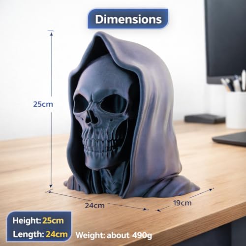 OSAZEE Totenkopf Kopfhörerständer – Skull Headphone Stand Burned Titanium Black | Premium Kopfhörerhalter für Schreibtisch & Gaming Setup | Stabil, Ohrpolster-schonend | Designed in Berlin Bild 6