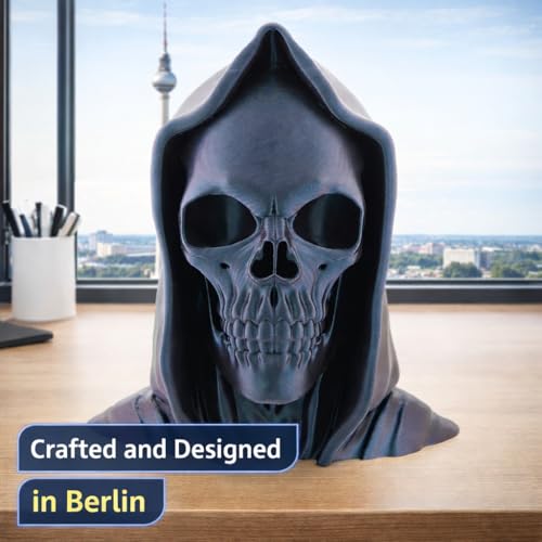 OSAZEE Totenkopf Kopfhörerständer – Skull Headphone Stand Burned Titanium Black | Premium Kopfhörerhalter für Schreibtisch & Gaming Setup | Stabil, Ohrpolster-schonend | Designed in Berlin Bild 7