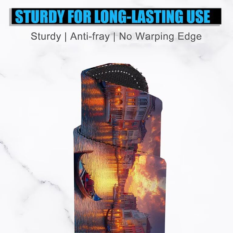 Schreibtischunterlage Boot Mauspad XXL 150x80cm Mousepad Stadt Gaming Mauspad mit Nicht rutschender Unterlage, Vernähte Kanten WassXerdicht Anti-Rutsch Maus Pad für Laptop, Office Geschenke F0-668 Bild 3