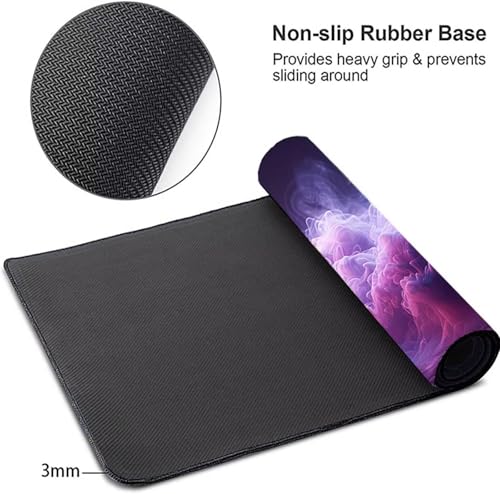 Mauspad XXL 140 x 60cm Gaming Mousepad mit Vernähte Kanten - rutschfest Mouse Pad - für PC mit Glatter Oberfläche Mauspad, Mousepad Lila Abstrakt, Maus Pad für alle Maustypen PjY11200 K-O Bild 4