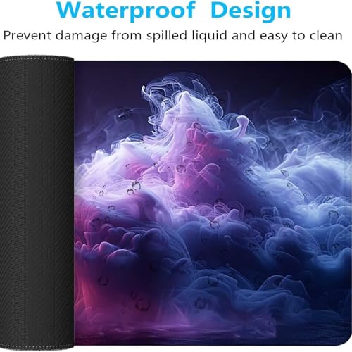 Mauspad XXL 140 x 60cm Gaming Mousepad mit Vernähte Kanten - rutschfest Mouse Pad - für PC mit Glatter Oberfläche Mauspad, Mousepad Lila Abstrakt, Maus Pad für alle Maustypen PjY11200 K-O Bild 5