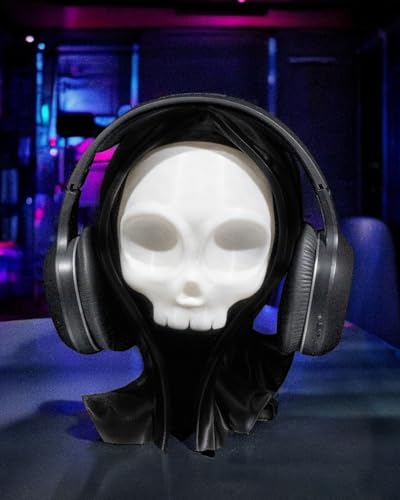 Kopfhörer Ständer Totenkopf – Dekorativer Headset-Halter für Gaming & Büro | Skull Headphone Holder | Deko für Gamer & Rock-Fans Bild 2