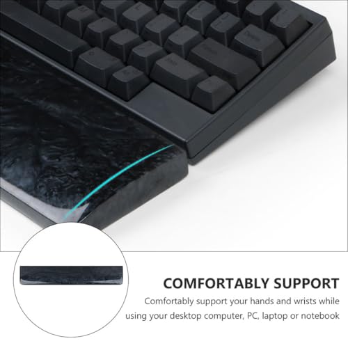 Angoily Resin Handgelenkauflage für Tastatur und Maus Schwarz Perlmuttfarben Ergonomische Handgelenkstütze zum Tippen und Gaming Polierte Handballenauflage für Schreibtisch und Büro Bild 5