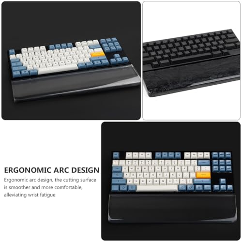 Angoily Resin Handgelenkauflage für Tastatur und Maus Schwarz Perlmuttfarben Ergonomische Handgelenkstütze zum Tippen und Gaming Polierte Handballenauflage für Schreibtisch und Büro Bild 6