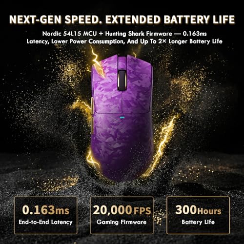 ATTACK SHARK X11 Ultra Kabellose Gaming-Maus mit C06 Ultra LED-Kabel, Carbonfaser-Verbundgehäuse, 54L15 MCU, PAW3950MAX, 8000Hz, BT/2.4G/Wired, bis zu 42000 DPI Bild 3