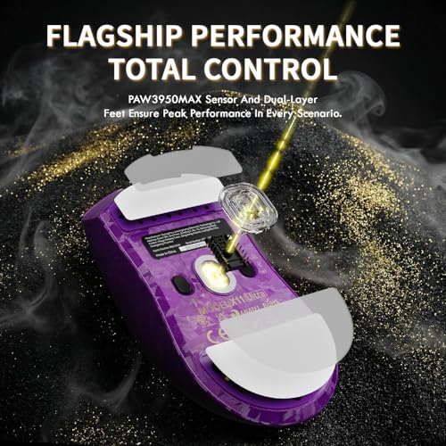 ATTACK SHARK X11 Ultra Kabellose Gaming-Maus mit C06 Ultra LED-Kabel, Carbonfaser-Verbundgehäuse, 54L15 MCU, PAW3950MAX, 8000Hz, BT/2.4G/Wired, bis zu 42000 DPI Bild 4