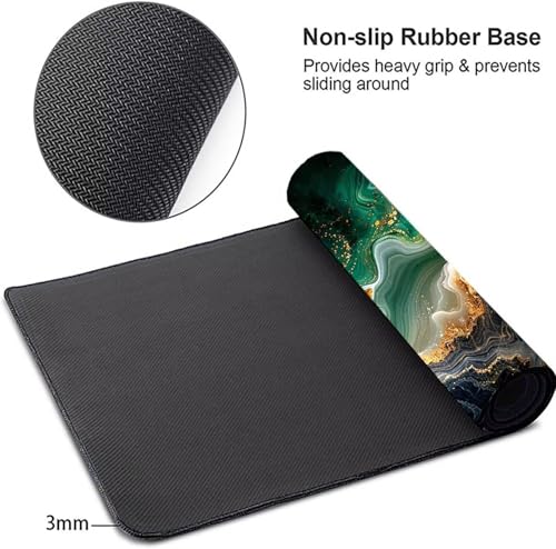 Mauspad XXL 1400x600x3mm Gaming Mousepad mit Vernähte Kanten - rutschfest Mouse Pad - für PC mit Glatter Oberfläche Mauspad, Mousepad Abstrakt Grün, Maus Pad für alle Maustypen PjY11726 2-1 Bild 4