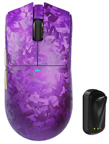 MAMBASNAKE Attack Shark X11 Ultra Carbon Fiber Kabellose Gaming-Maus, Nordic 54L15, PAW3950MAX, 42000 DPI, Dual 8000Hz, 63g Leichtgewicht, Haiflos-Dongle-Design, Doppelschichtige Füße, Für PC, Lila Bild 1