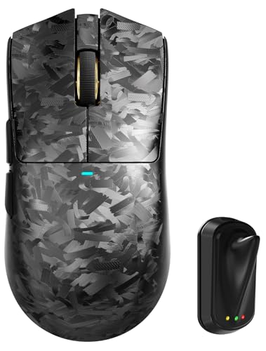 MAMBASNAKE Attack Shark X11 Ultra Carbon Fiber Kabellose Gaming-Maus, Nordic 54L15, PAW3950MAX, 42000 DPI, Dual 8000Hz,63g Leicht, Haiflos-Dongle, Doppelschichtige Füße, PC, Geschmiedetes Schwarz Bild 1