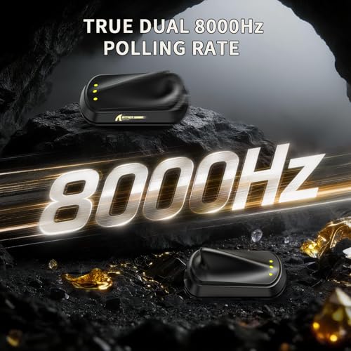 MAMBASNAKE Attack Shark X11 Ultra Carbon Fiber Kabellose Gaming-Maus, Nordic 54L15, PAW3950MAX, 42000 DPI, Dual 8000Hz,63g Leicht, Haiflos-Dongle, Doppelschichtige Füße, PC, Geschmiedetes Schwarz Bild 5
