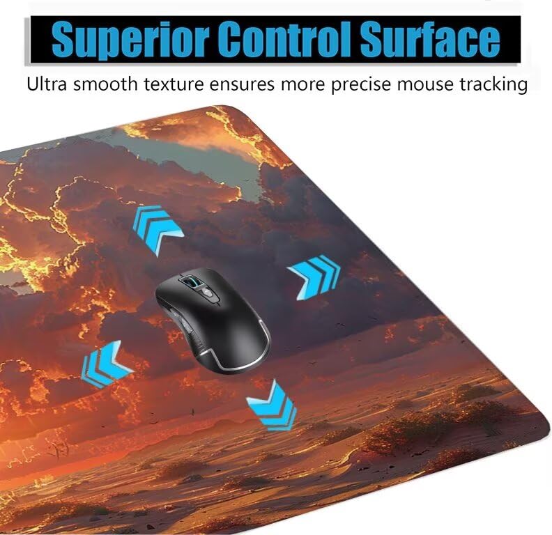 Schreibtischunterlage Tiere Mauspad XXL 150x80cm Mousepad Kamel Gaming Mauspad mit Nicht rutschender Unterlage, Vernähte Kanten WassXerdicht Anti-Rutsch Maus Pad für Laptop, Office Geschenke F0-707 Bild 5