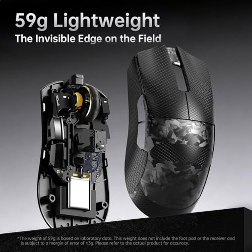ATTACK SHARK X11 Ultra Wireless Gaming Mouse, Ultra-Light 63g, 42K DPI, 8K Polling, Nordic Chip, Carbon Fiber, for Esports & Pro Gamers Bild 5