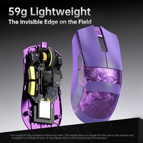 ATTACK SHARK X11 Ultra Wireless Gaming Mouse, Ultra-Light 63g, 42K DPI, 8K Polling, Nordic Chip, Carbon Fiber, for Esports & Pro Gamers Bild 5