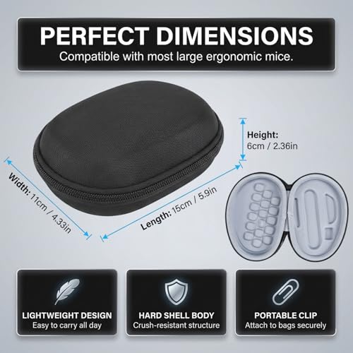 Aufbewahrungstasche für kabellose Bluetooth-Maus, Hartschutzhülle kompatibel mit MX Master 3S/3/2S Performance Maus, Eva-Material, mit Handgurt tragbare Ausführung, Digitale Gaming-Box Bild 2