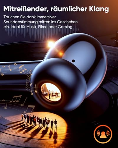 ZIUTY Bluetooth 5.3 Kopfhörer Kabellos, In Ear Bluetooth Kopfhörer mit 4 ENC Mikrofonen, 48 Std Spielzeit, LED Anzeige, HiFi Stereo Sound, IPX7 wasserdichte Sport Kopfhörer – Schwarz Bild 4