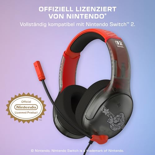 Turtle Beach Airlite Fit Kabelgebundenes Gaming-Headset – Offiziell für Nintendo Switch 1 und 2 lizenziert, robust, leicht, Mario Star Bild 2