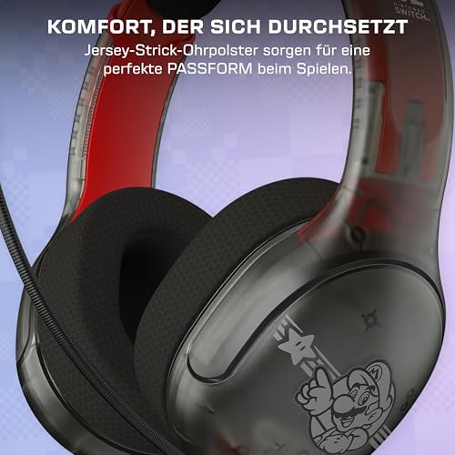 Turtle Beach Airlite Fit Kabelgebundenes Gaming-Headset – Offiziell für Nintendo Switch 1 und 2 lizenziert, robust, leicht, Mario Star Bild 3