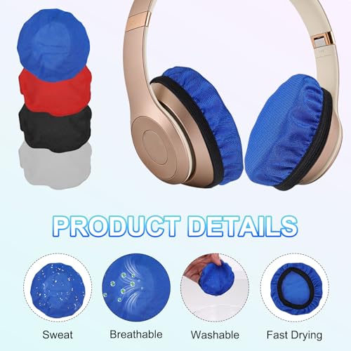 sourcing map 1 Paar Kopfhörer-Ohrpolster (6,1 cm - 8,4 cm) – Universeller Stoff, waschbar, dehnbar, Headset-Ohrpolster, Stoffbezug für Fitnessstudio/Gaming, passend für die meisten On-Ear-Kopfhörer Bild 3