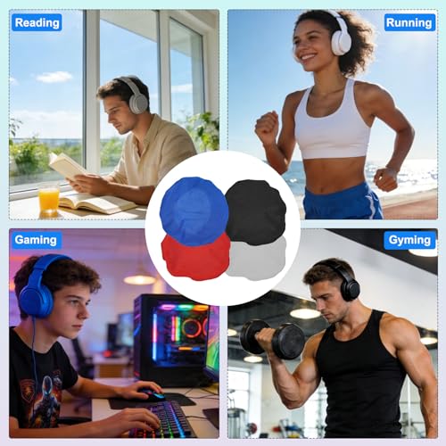 sourcing map 1 Paar Kopfhörer-Ohrpolster (6,1 cm - 8,4 cm) – Universeller Stoff, waschbar, dehnbar, Headset-Ohrpolster, Stoffbezug für Fitnessstudio/Gaming, passend für die meisten On-Ear-Kopfhörer Bild 7
