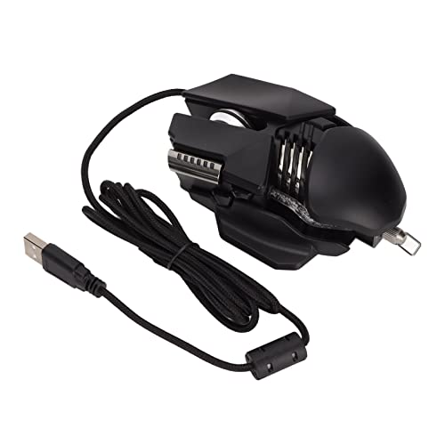 Mechanische Gaming-Maus, kabelgebundene USB-Maus mit 12.800 DPI, einziehbares ergonomisches Design, RGB-Wasserkühlung, 6D-Tasten für PC- und Laptop-Gamer Bild 1