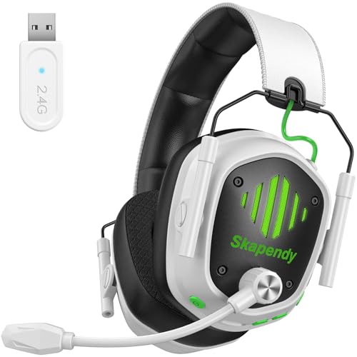 VK81 Wireless Gaming Headset für PS5, PS4, PC, Mac, Mobile, 2.4GHz &5.4 Bluetooth Gaming Kopfhörer Mit Noise Cancelling Mikrofon, 20ms Latenz, 3D Surround Sound, LED Licht, 50Hrs -Schwarz Bild 1
