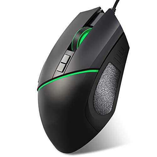 Kabelgebende Gaming-Maus mit Einstellbarer Empfindlichkeit von 6400 DPI, ergonomischem Design und 8 programmierbaren Tasten für PC-Spieler, USB-Plug-and-Play-Computermaus mit RGB-B Bild 4