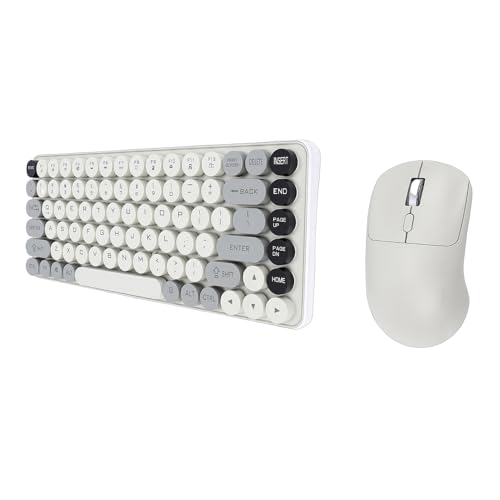 GOWENIC Kabelloses Tastatur-Maus-Set, Dual-Mode-Konnektivität, Komfortables Tastenkappen-Design, Stilvoll und Multi-System-Kompatibilität, für Farbenfrohes Gaming-Tippen Bild 7