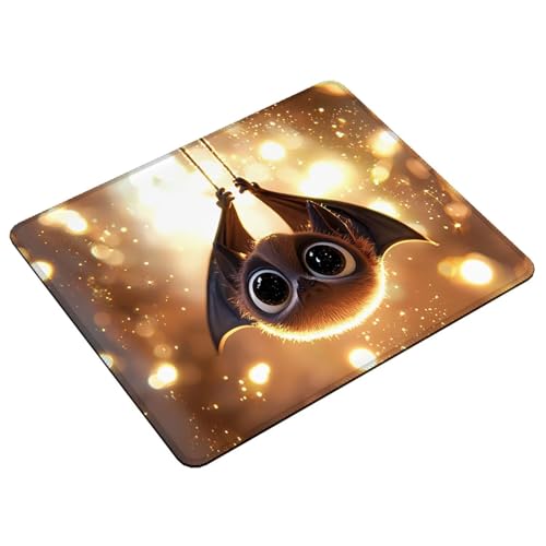 Kleines Mauspad 24 x 20 cm Gaming Mousepad, mit Rutschfester Gummiunterseite, Wasserdichtes Mini-Mauspad für Damen, Herren, Kabellose Maus Laptops, Zuhause, Büro, Reisen, niedlich Fledermaus Z-451 Bild 2