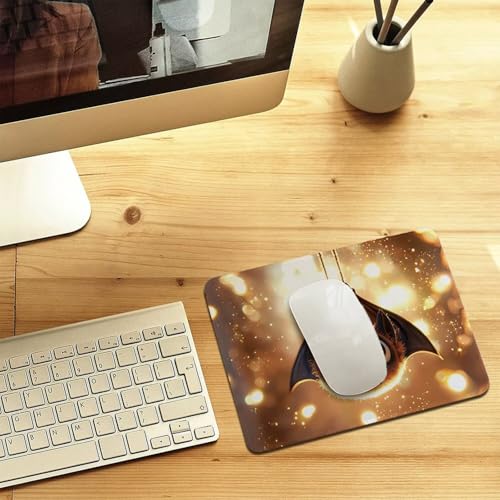 Kleines Mauspad 24 x 20 cm Gaming Mousepad, mit Rutschfester Gummiunterseite, Wasserdichtes Mini-Mauspad für Damen, Herren, Kabellose Maus Laptops, Zuhause, Büro, Reisen, niedlich Fledermaus Z-451 Bild 6