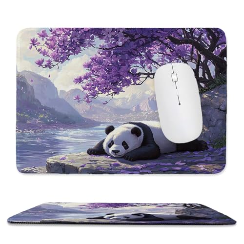Kleines Mauspad 30 x 25 cm Gaming Mousepad, mit Rutschfester Gummiunterseite, Wasserdichtes Mini-Mauspad für Damen, Herren, Kabellose Maus Laptops, Zuhause, Büro, Reisen, niedliche Panda Z-470 Bild 1