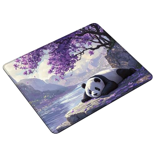 Kleines Mauspad 30 x 25 cm Gaming Mousepad, mit Rutschfester Gummiunterseite, Wasserdichtes Mini-Mauspad für Damen, Herren, Kabellose Maus Laptops, Zuhause, Büro, Reisen, niedliche Panda Z-470 Bild 2