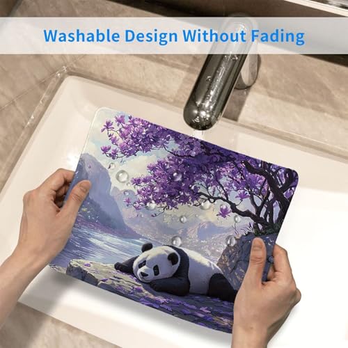Kleines Mauspad 30 x 25 cm Gaming Mousepad, mit Rutschfester Gummiunterseite, Wasserdichtes Mini-Mauspad für Damen, Herren, Kabellose Maus Laptops, Zuhause, Büro, Reisen, niedliche Panda Z-470 Bild 5