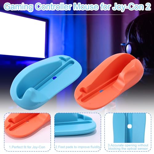 Gaming Controller Maus Adapter für Switch 2 Joy-Con 2 Handgriffe, Mini Portable Mouse Grip Gaming Controller Aufsatz für Drag x Drive Spiel Geschenke Zubehör (Blau, Orange) Bild 4