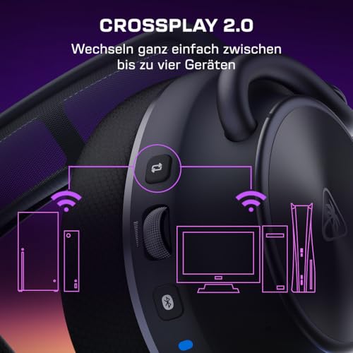 Turtle Beach Stealth Pro II Wireless Premium-Multiplattform-Gaming-Headset für Xbox Series X oder S, PS5, PS4, PC, Hi-Res 24-bit Audio, Geräuschunterdrückung, Schwarz Bild 6