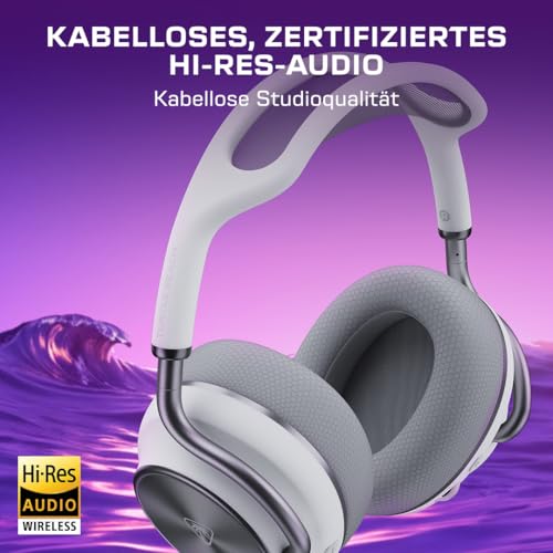 Turtle Beach Stealth Pro II Wireless Premium-Multiplattform-Gaming-Headset für Xbox Series X oder S, PS5, PS4, PC, Hi-Res 24-bit Audio, Geräuschunterdrückung, Weiß Bild 2