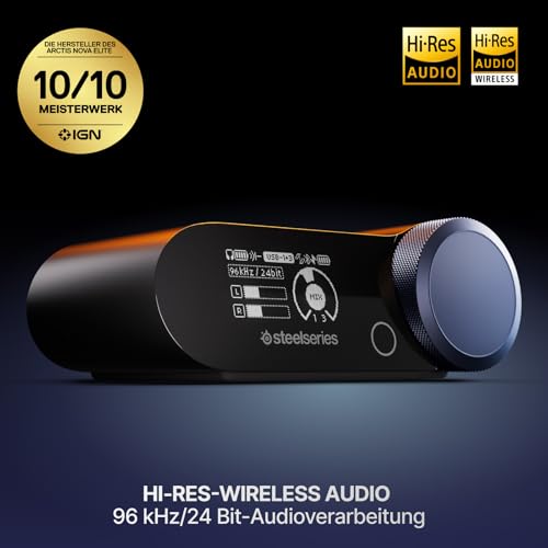 SteelSeries Arctis Nova Pro Omni – Hi‑Res-Wireless Gaming-Headset, 96 kHz/24 Bit, ANC, ClearCast Pro-Mic, KI-Geräuschunterdrückung, Mobile App, Mix 2,4 GHz + BT, OmniPlay PC+PS5+Xbox – Midnight Blue Bild 2